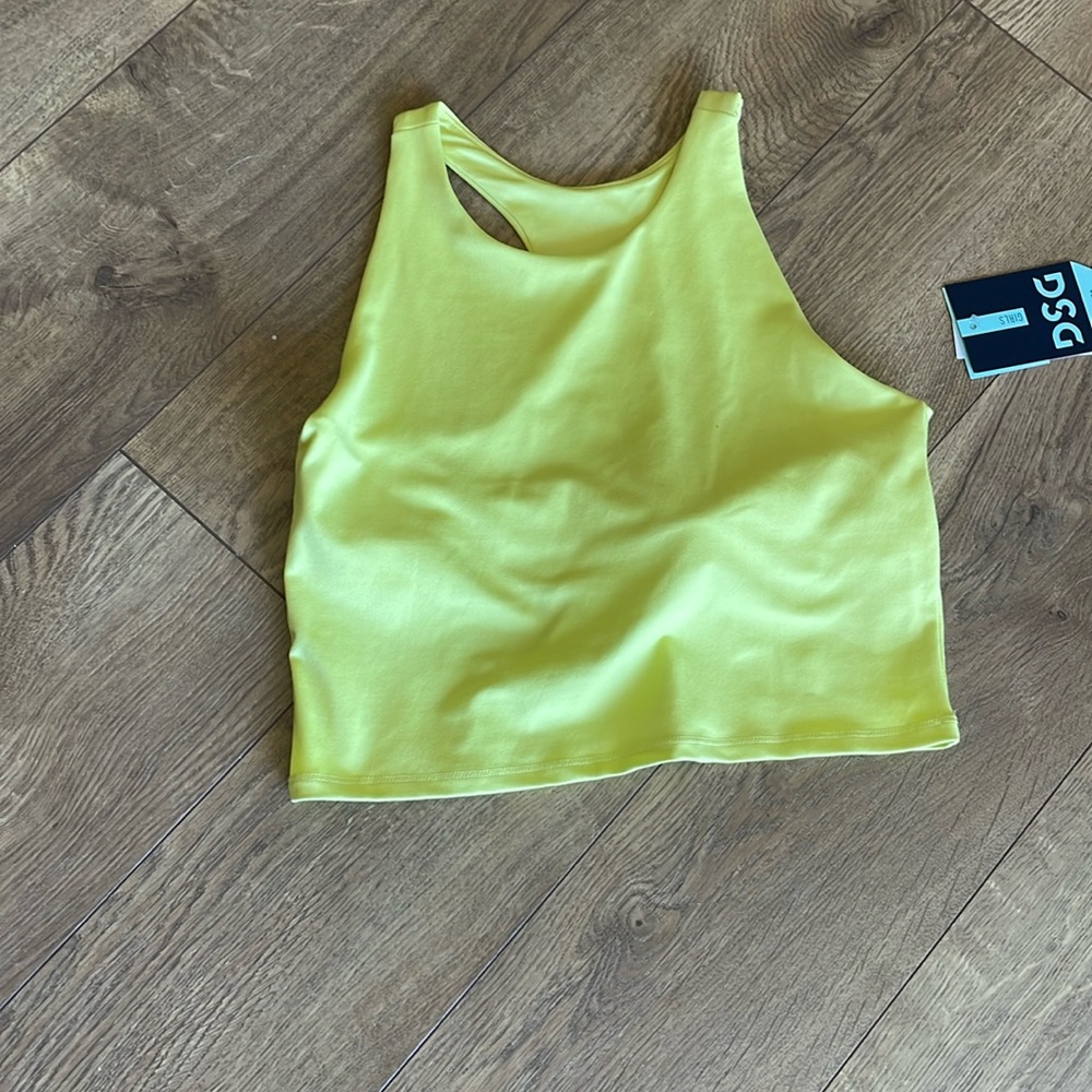 DSG girls youth neon yellow XL sports bra
